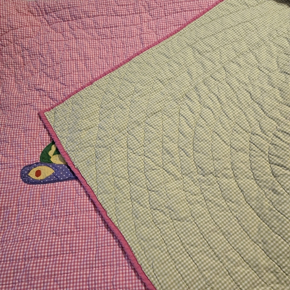 Pottery Barn Kids Eric Carle The Very Hungry Caterpillar Butterfly Gingham Quilt - Picture 2 of 16